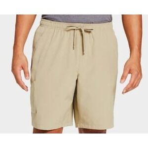 Field & Stream Mens Khaki Cargo Shorts Size XL Elastic Waist Drawstring Pockets